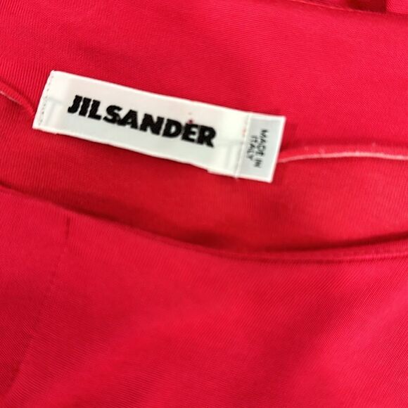 Jil Sander Pink Cotton Blend Gathered Mid Length Sleeve Top Size L - Picture 4 of 7